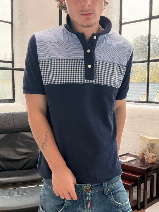'00s Beams Gingham Pannel Polo (L)