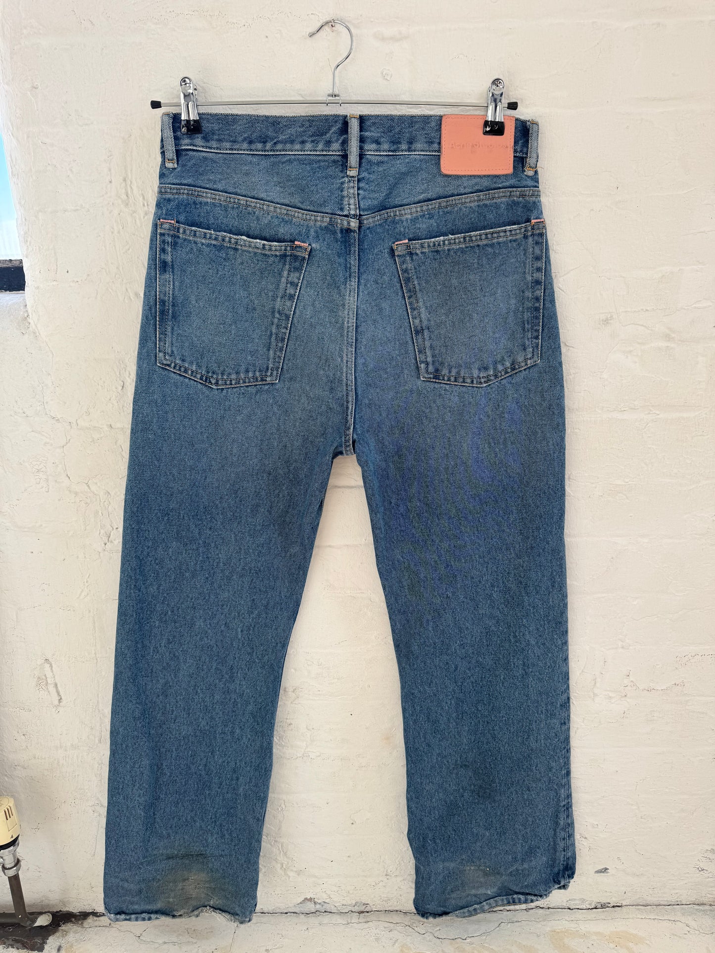 Acne Studios Distressed Mid Wash Bootcut Denim Jeans (31)