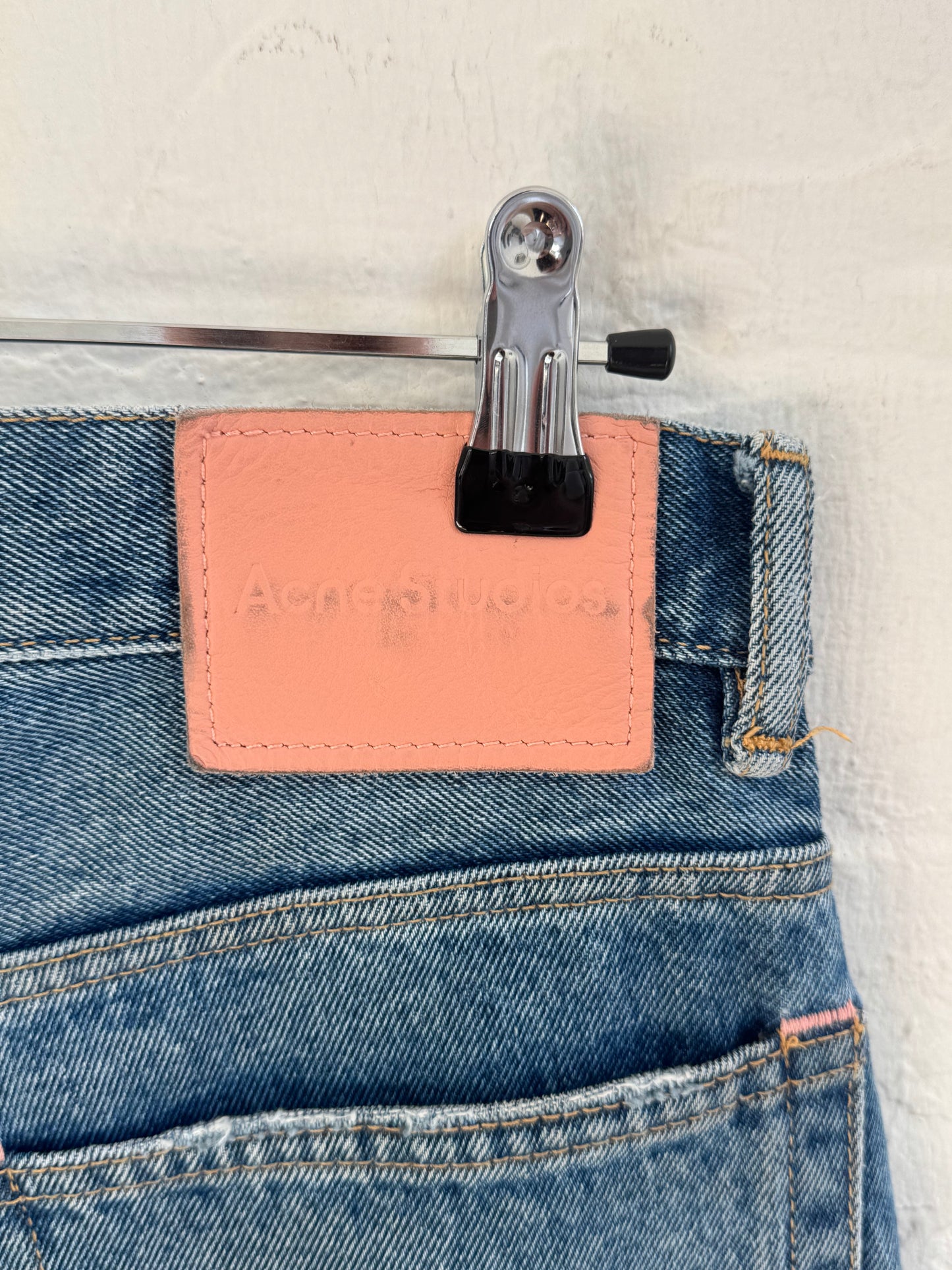 Acne Studios Distressed Mid Wash Bootcut Denim Jeans (31)