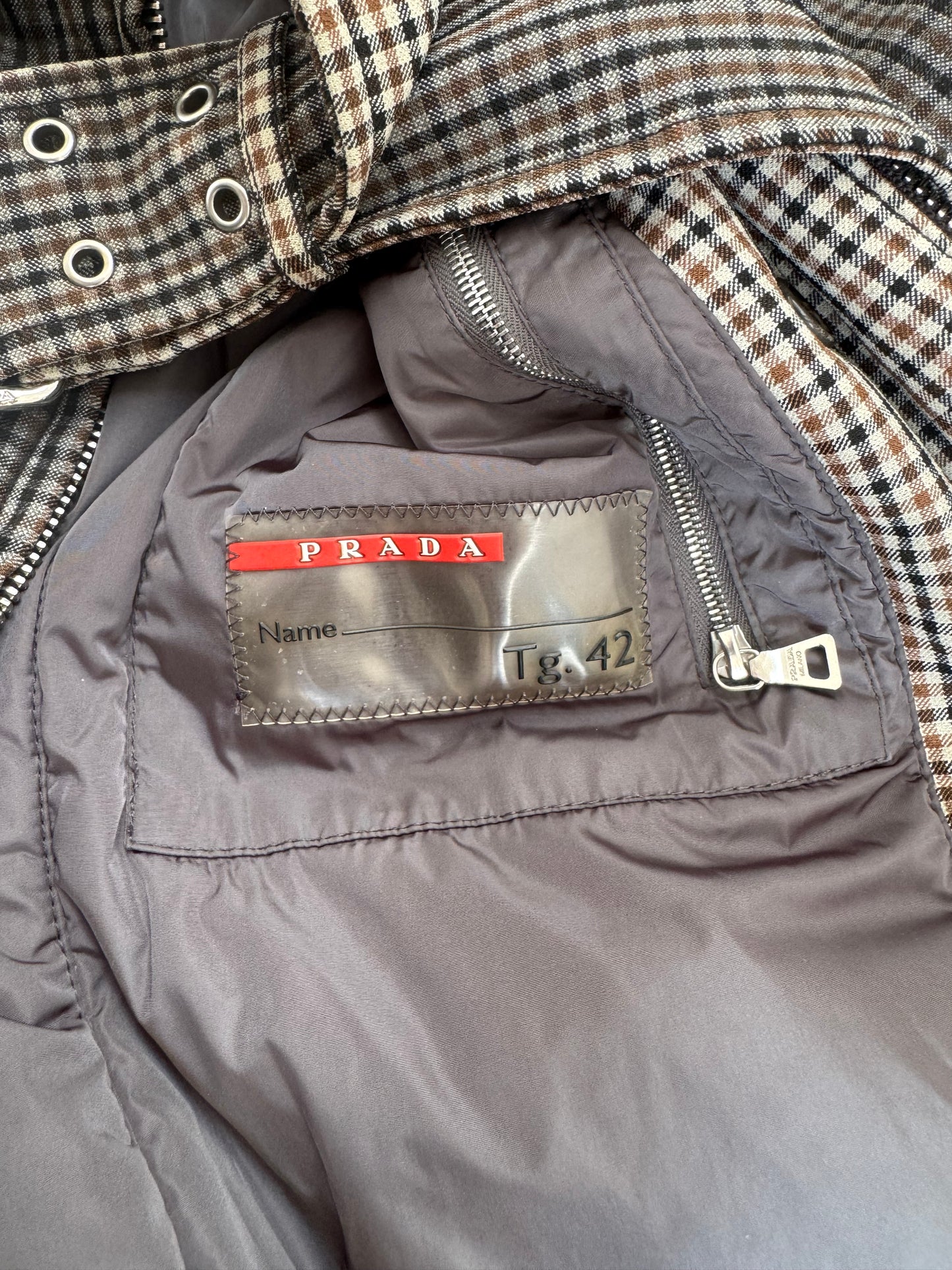 '00s Prada Sport Club Check Utility Trench Coat (8/S)