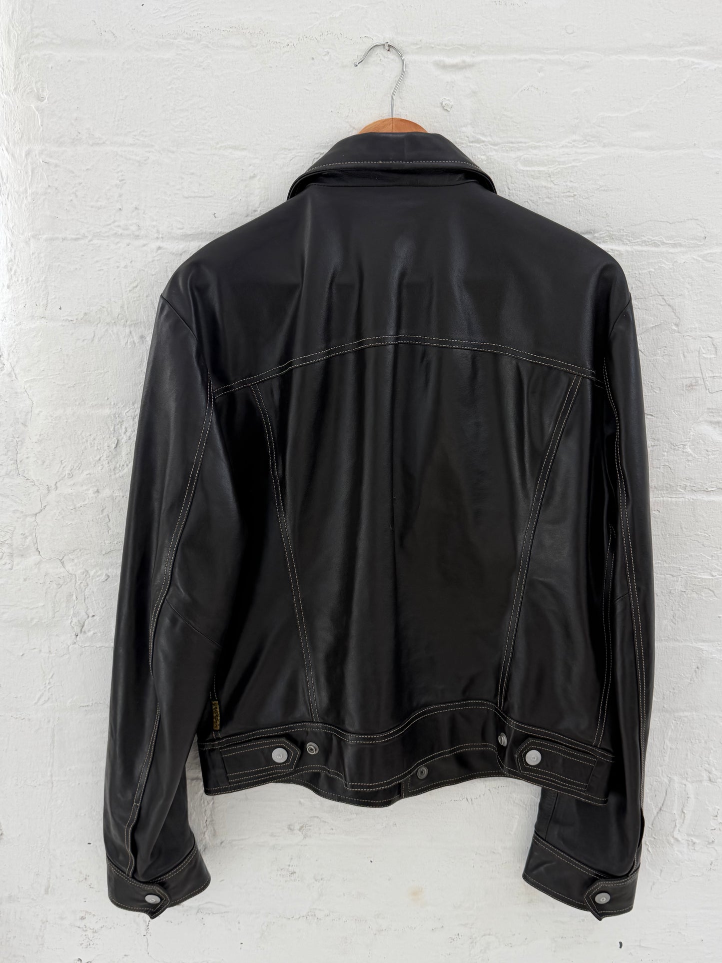 '00s Armani Jeans Leather Flight Jacket (M)