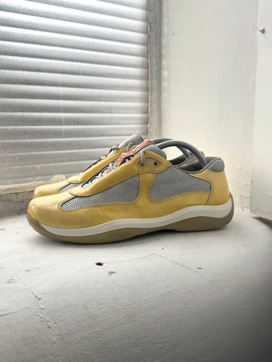 '00s Prada Americas Cup Patent Yellow Sneaker (UK 7.5)