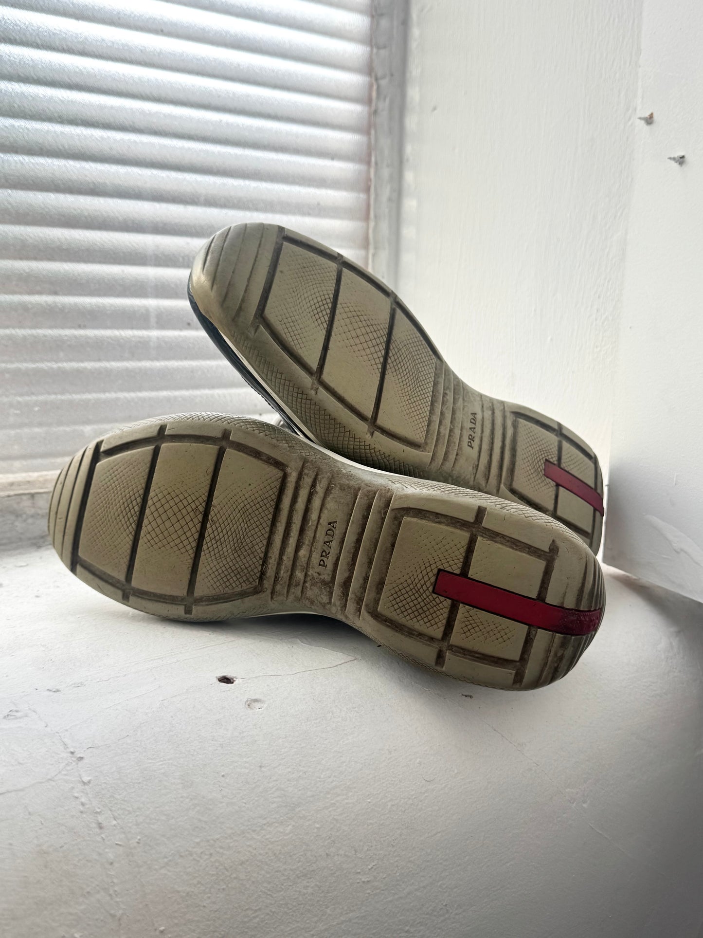 '00s Prada Americas Cup Patent Turquoise Sneaker (UK 8)