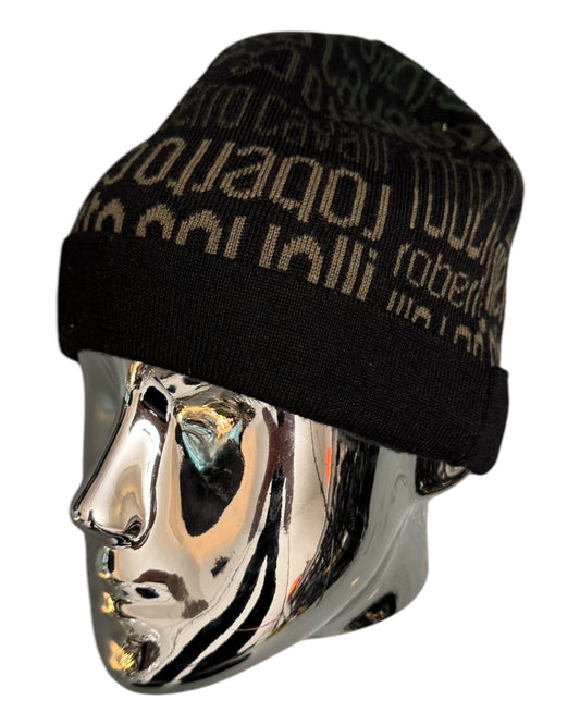 00s Roberto Cavalli Wool Monogram Beanie