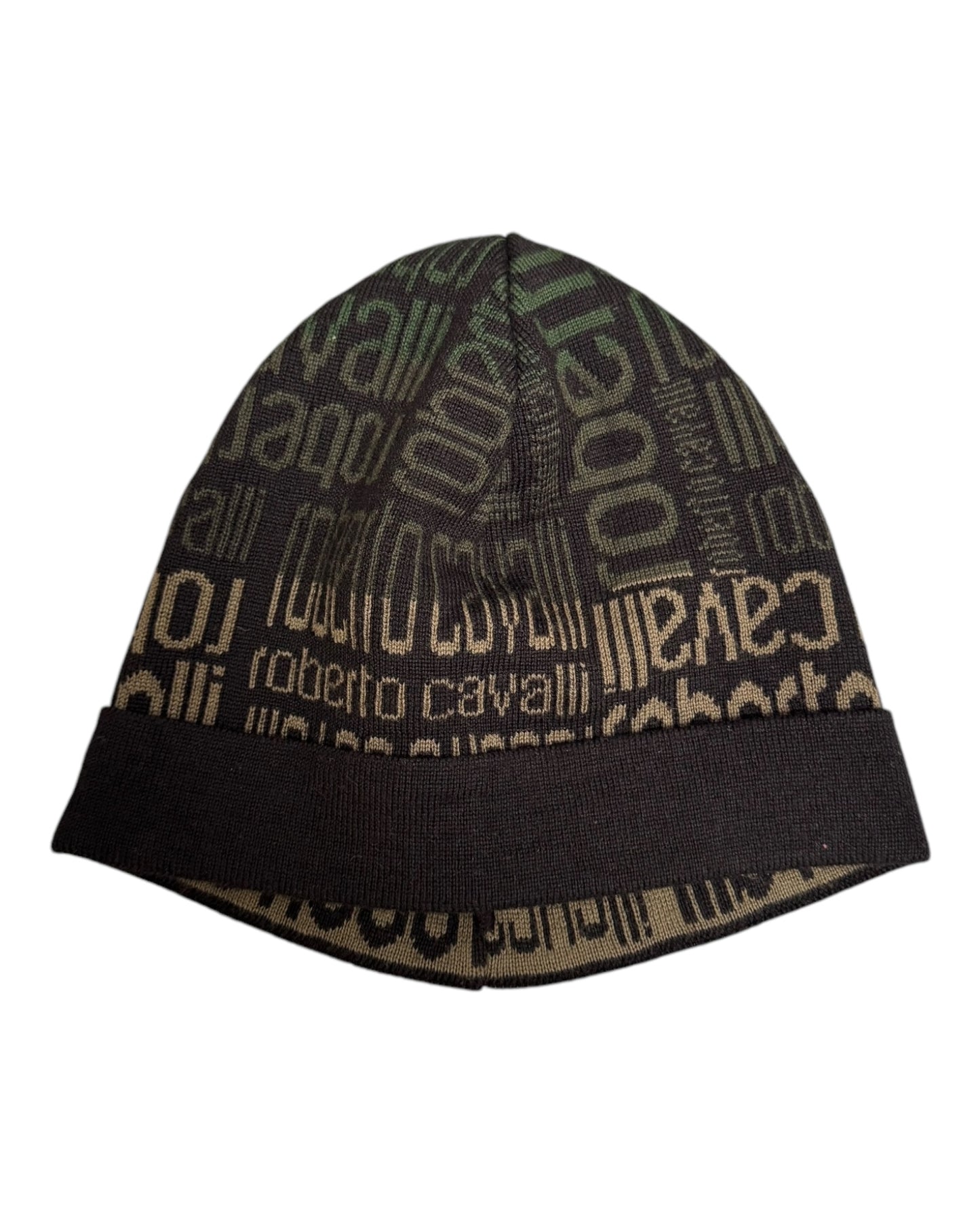 00s Roberto Cavalli Wool Monogram Beanie