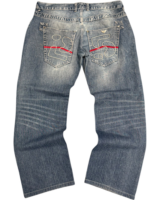 00s Armani Jeans 25th Anniversary Spellout Jeans (36)