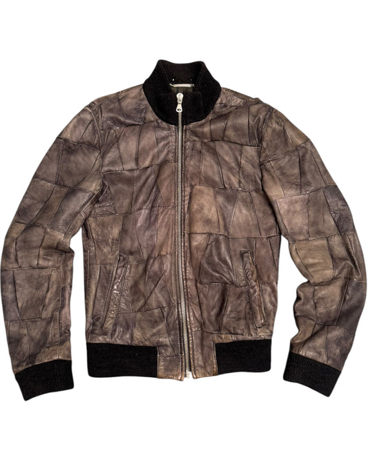 '03 Dolce & Gabanna Runway Patchwork Lambskin Leather Jacket (S)