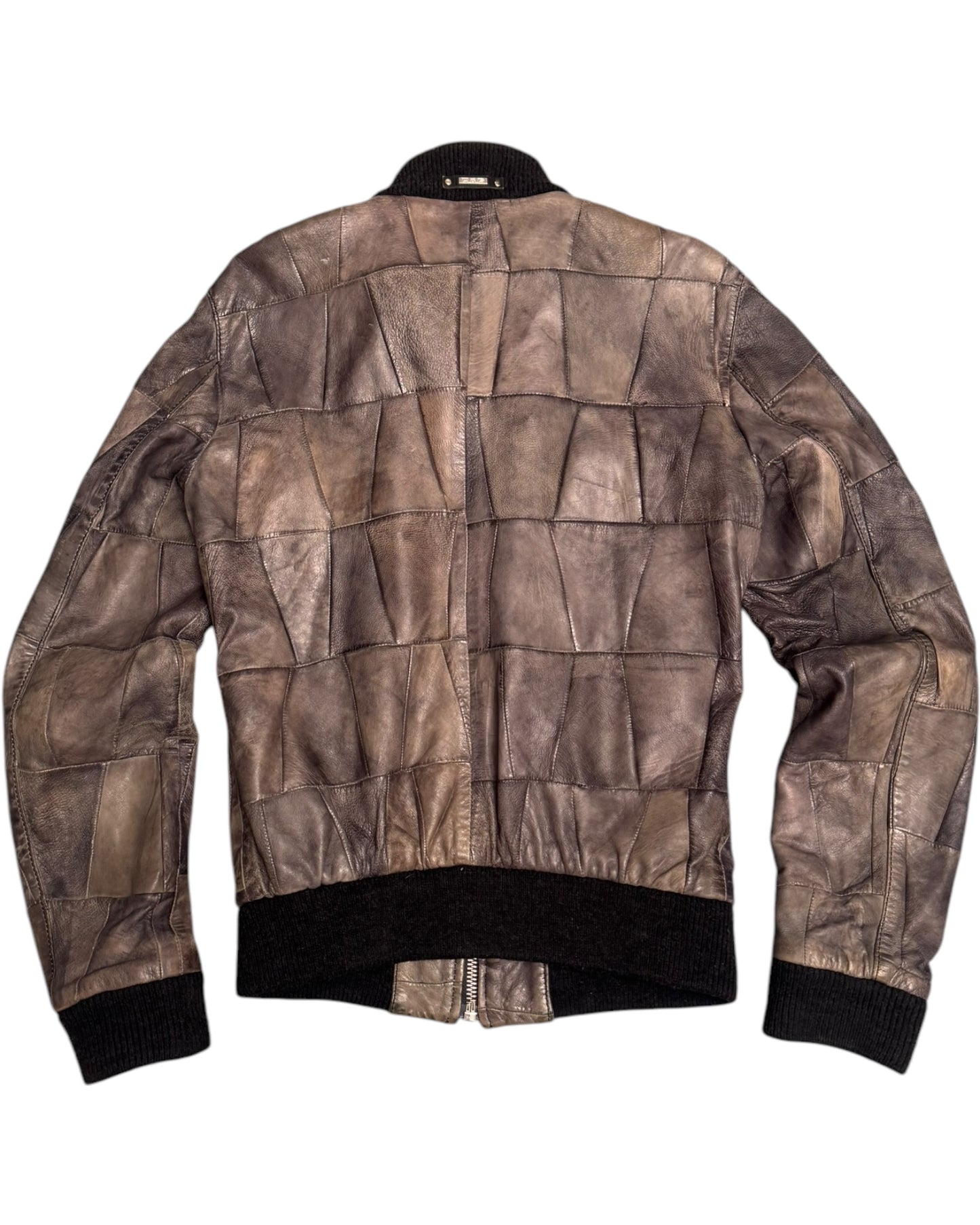 '03 Dolce & Gabanna Runway Patchwork Lambskin Leather Jacket (S)